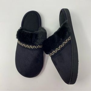 ISOTONER SLIPPERS black fur